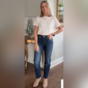 Levi’s 525 Perfect Waist Straight Leg Jeans 6P Dark Med Wash Stretch W28 Petite